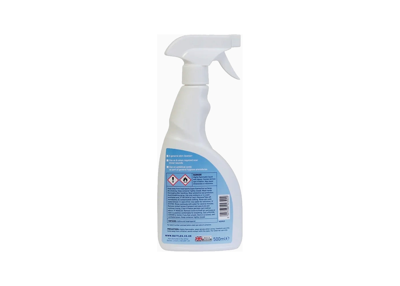 Battles - 7% Iodine Solution Spray 500ml | Animal Care - Buy Online SPR Centre UK