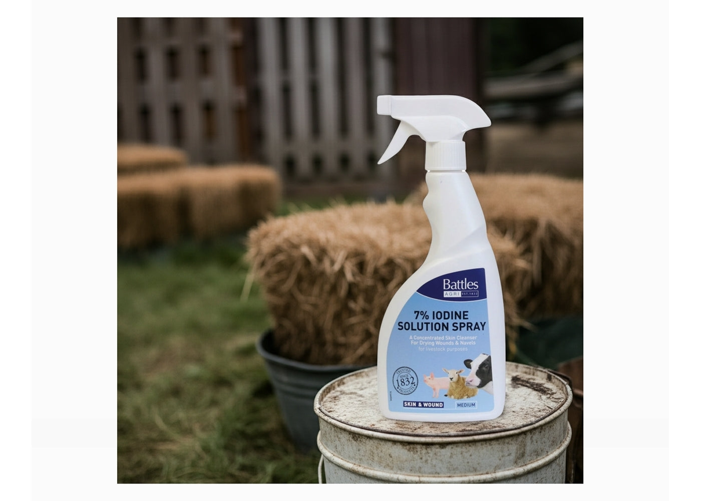 Battles - 7% Iodine Solution Spray 500ml | Animal Care - Buy Online SPR Centre UK