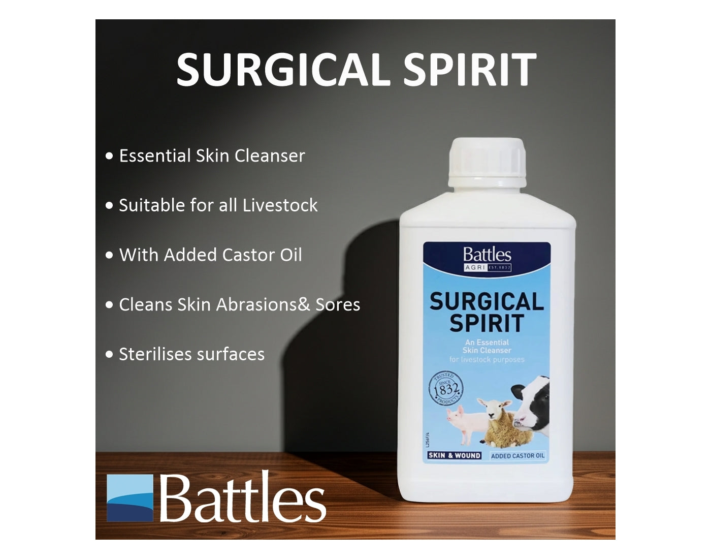 Battles Surgical Spirit 500ml  | Livestock Care - Buy Online SPR Centre UK
