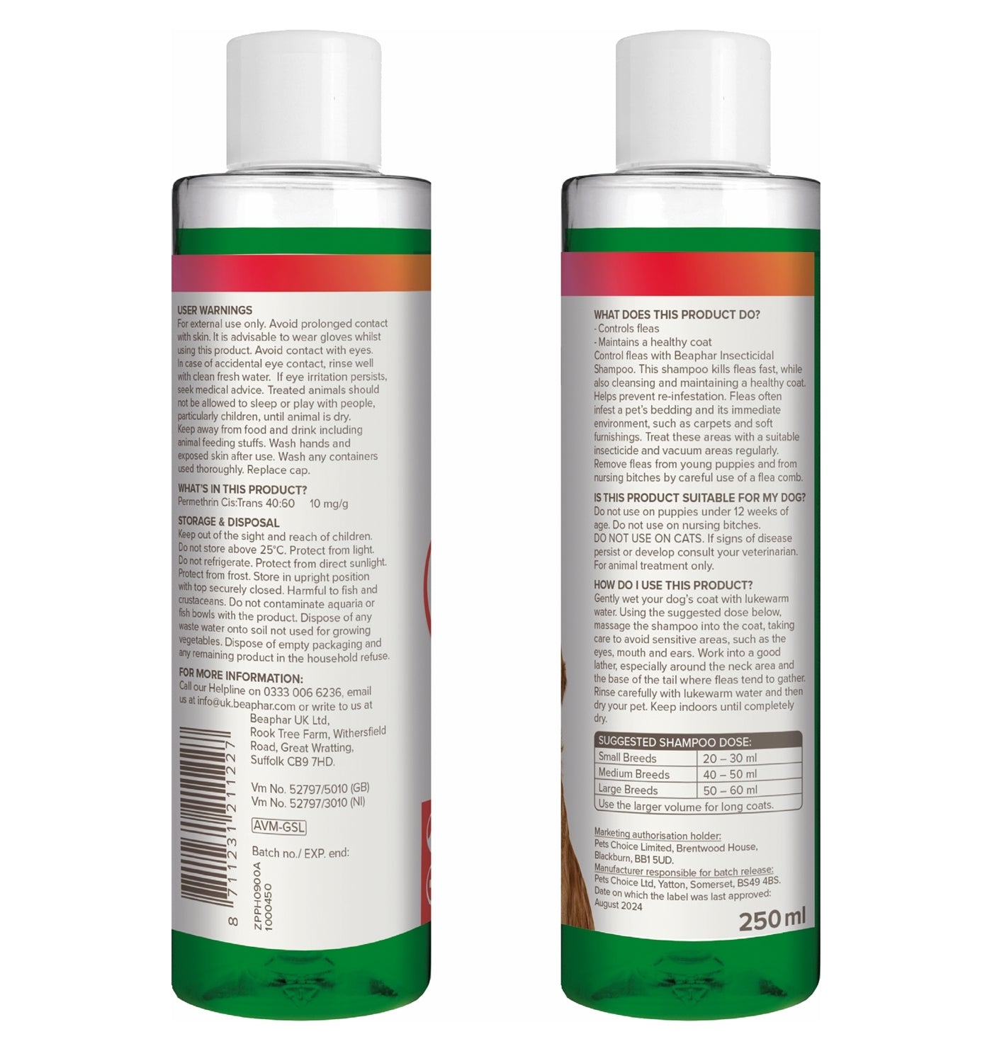 Beaphar - Insecticidal Shampoo for Dogs - Buy Online SPR Centre UK