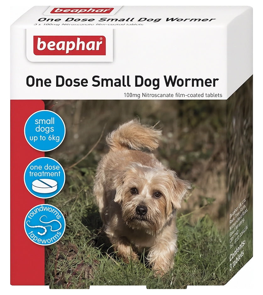 Beaphar - One Dose Worming Tablets for Small Dogs up to 6kg (3 Tablets) - Buy Online SPR Centre UK