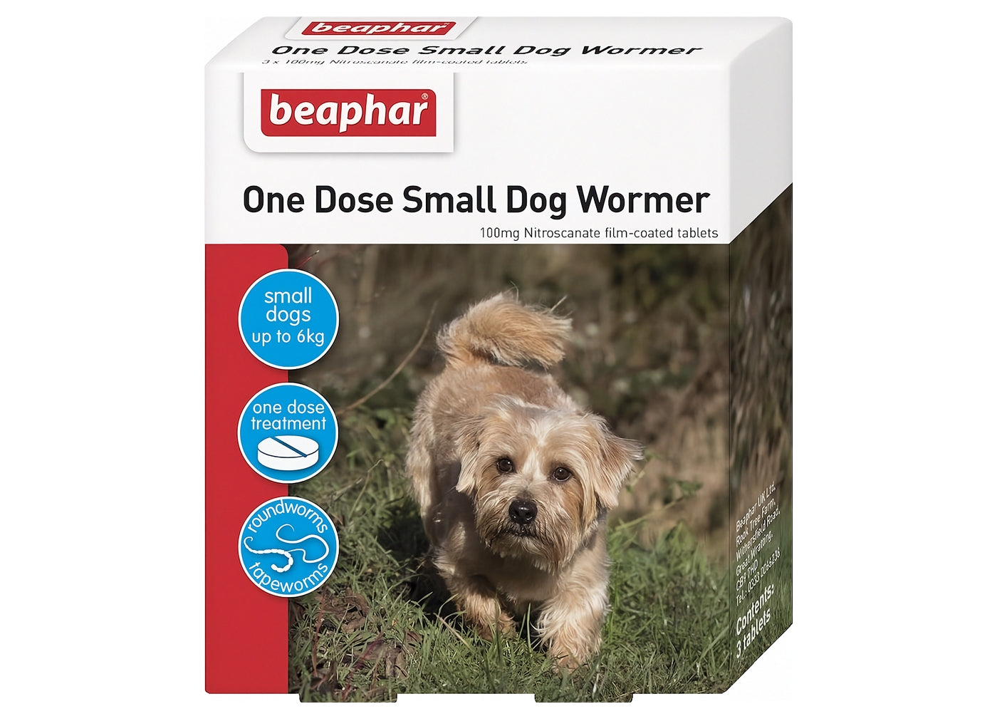 Beaphar - One Dose Worming Tablets for Small Dogs up to 6kg (3 Tablets) - Buy Online SPR Centre UK
