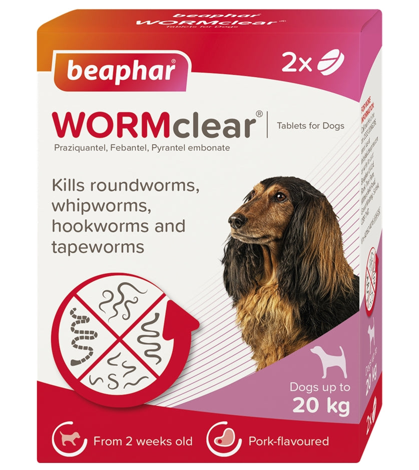 Beaphar - WORMclear Worming Tablets for Dogs up to 20kg (2 Pack) - Buy Online SPR Centre UK