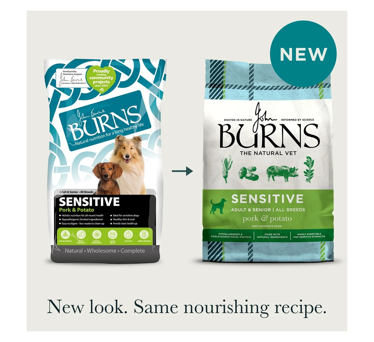 Burns - Sensitive Adult/Senior Dog Food (Pork & Potato) - Buy Online SPR Centre UK