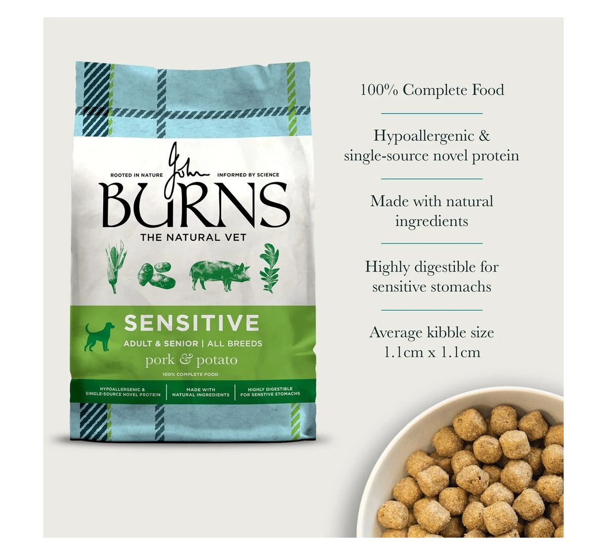 Burns - Sensitive Adult/Senior Dog Food (Pork & Potato) - Buy Online SPR Centre UK
