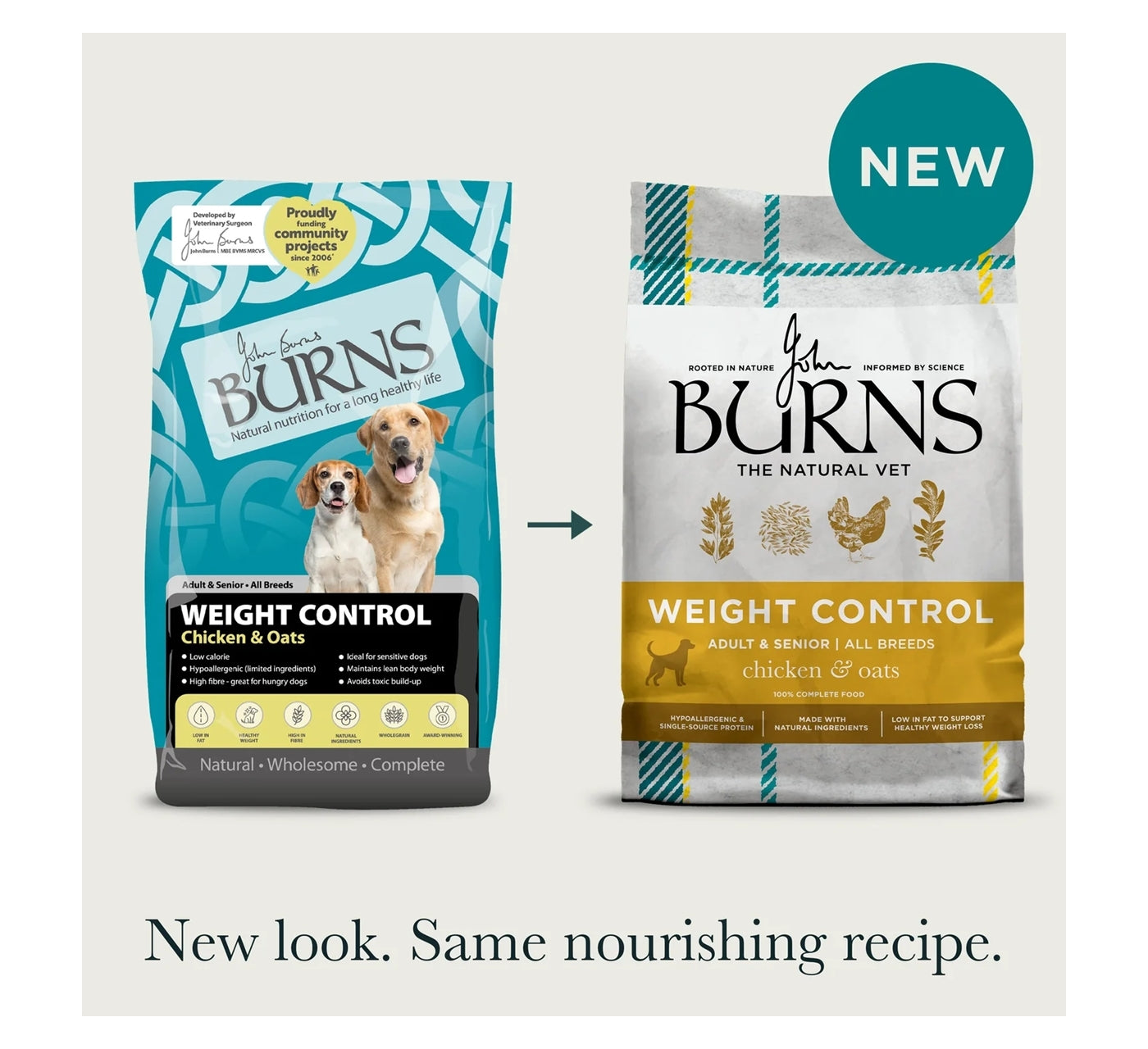 Burns Weight Control Adult/Senior Dog Food (Chicken & Oats) - Buy Online SPR Centre UK