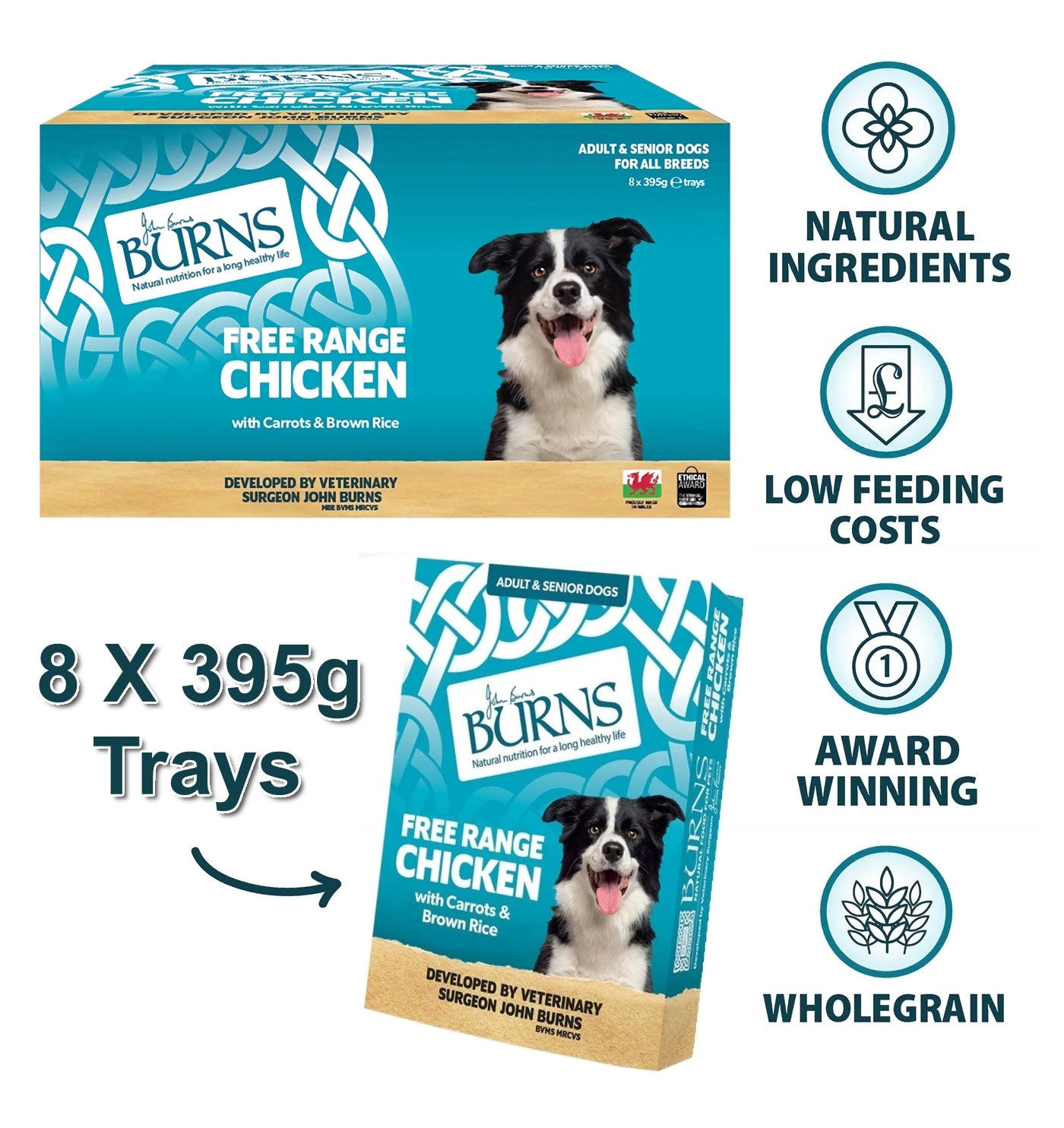 Burns - Chicken with Carrots & Brown Rice 8x395g - Buy Online SPR Centre UK