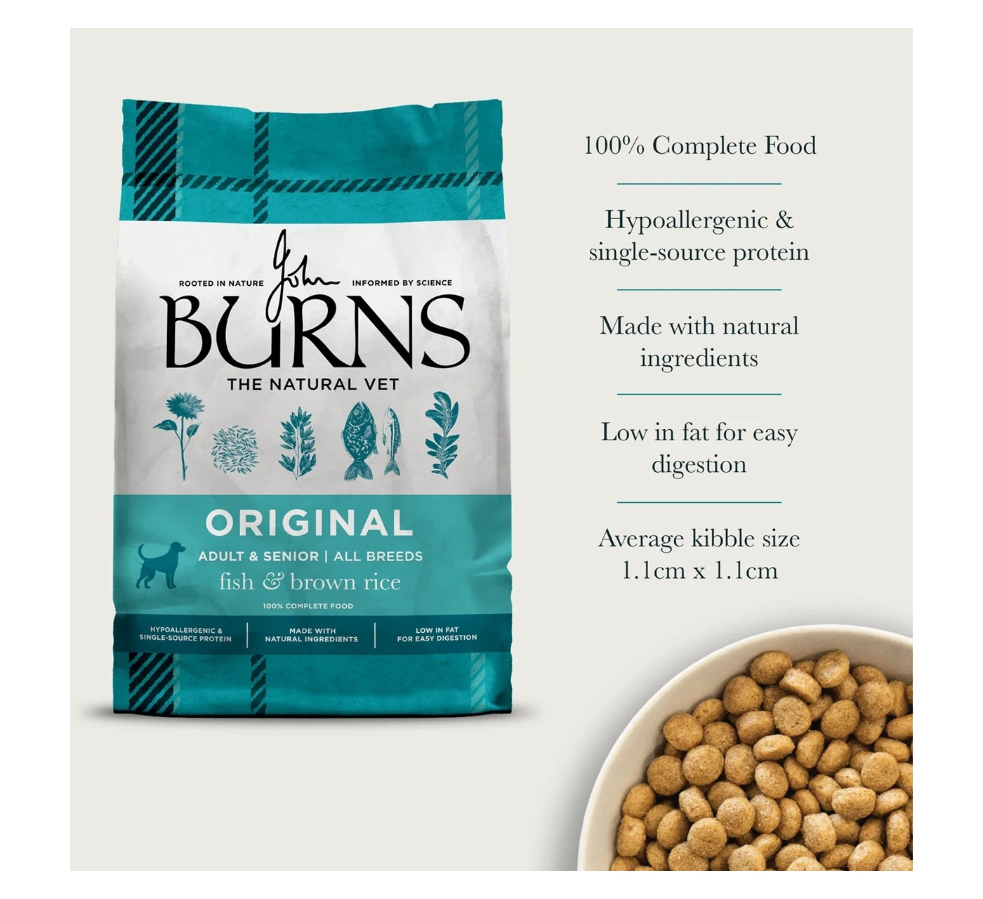 Burns - Adult/Senior Dog Food (Fish & Brown Rice) - Buy Online SPR Centre UK