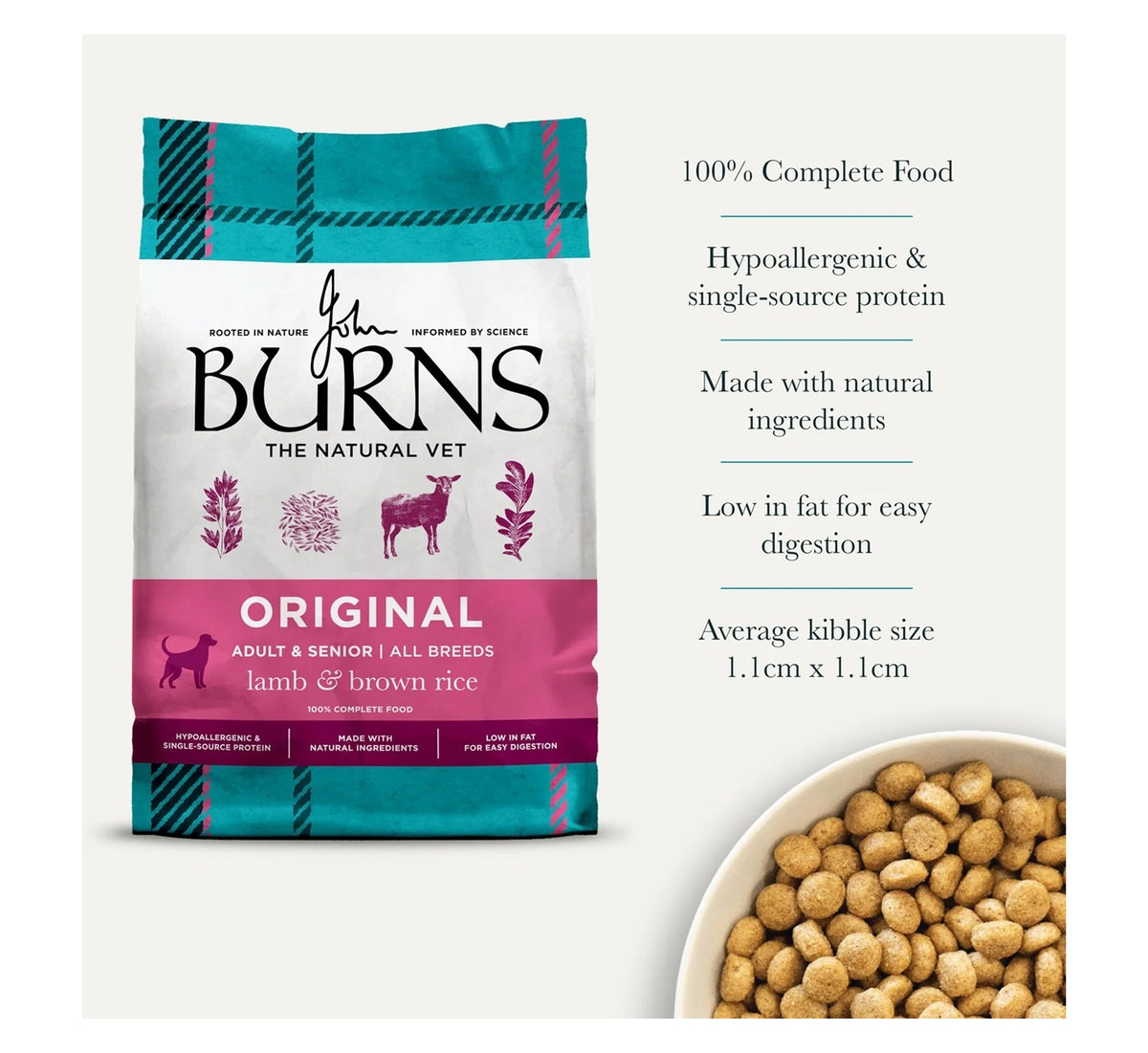 Burns - Adult/Senior Dog Food (Lamb & Brown Rice) - Buy Online SPR Centre UK