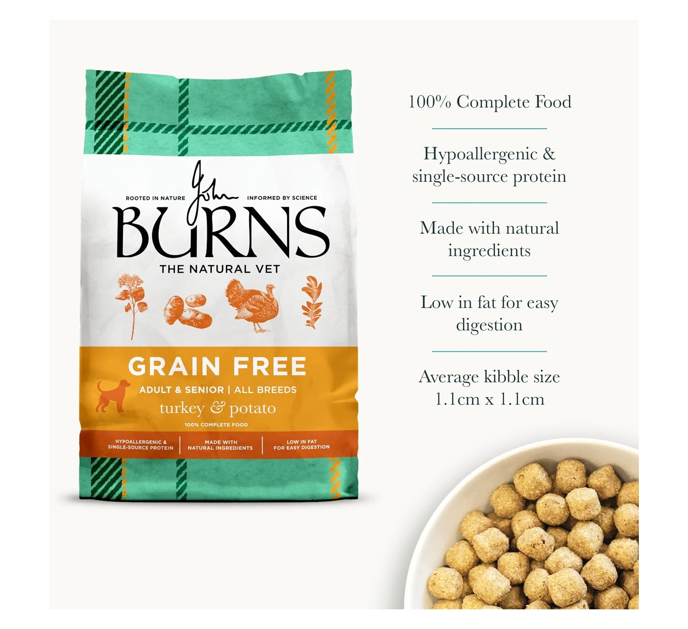Burns - Adult/Senior Grain Free Dog Food (Turkey & Potato)