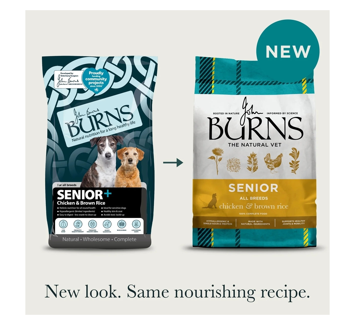 Burns - Senior Dog Food (Chicken & Brown Rice) 2kg - Buy Online SPR Centre UK