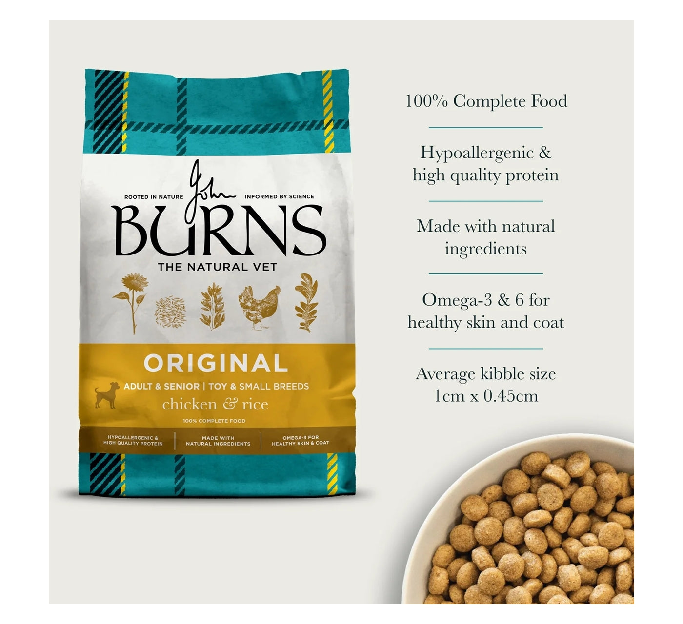 Burns - Original Toy & Small Breed Dog Food (Chicken & Rice) 2kg - Buy Online SPR Centre UK