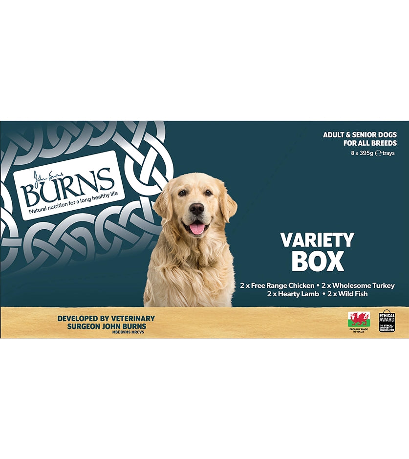 Burns - Wet Dog Food Variety Box 8x395g Pouches - Buy Online SPR Centre UK