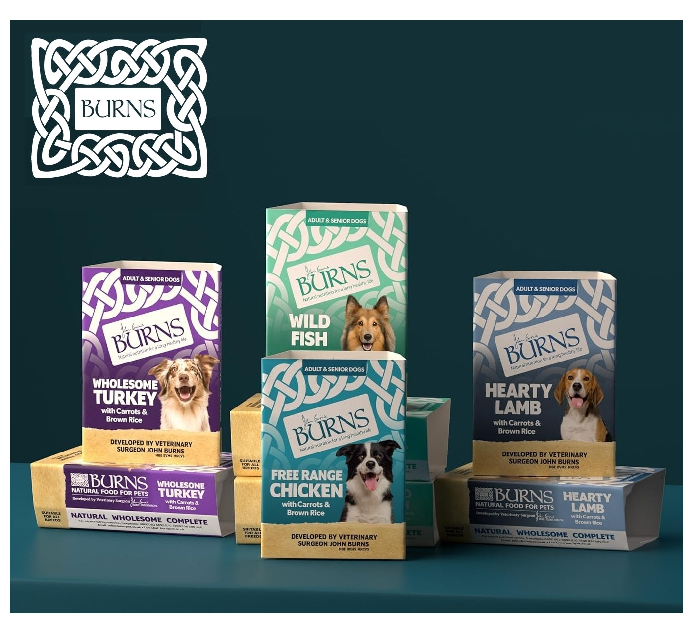 Burns - Wet Dog Food Variety Box 8x395g Pouches - Buy Online SPR Centre UK