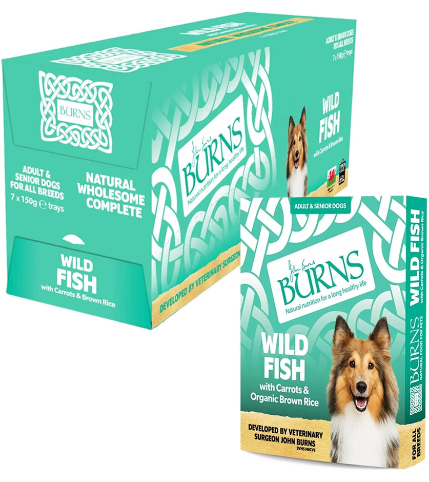 Burns - Wild Fish with Carrots & Brown Rice - 7 x 150g Trays - Buy Online SPR Centre UK