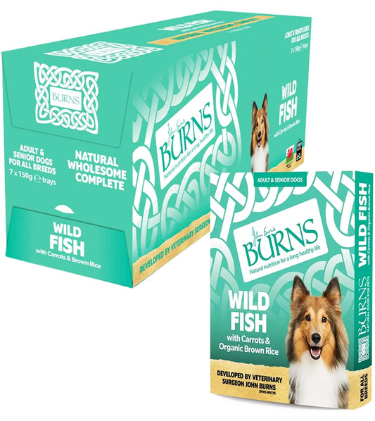 Burns - Wild Fish with Carrots & Brown Rice - 7 x 150g Trays - Buy Online SPR Centre UK