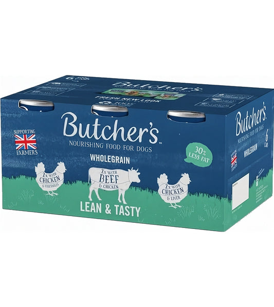 Butchers - Wholegrain Lean & Tasty Wet Dog Food - 6 x 390g Cans - Buy Online SPR Centre UK