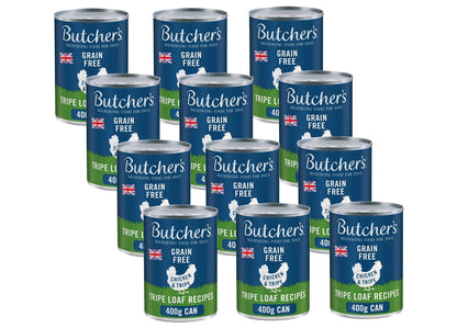 Butchers - Chicken & Tripe (12 x 400g Cans) - Buy Online SPR Centre UK