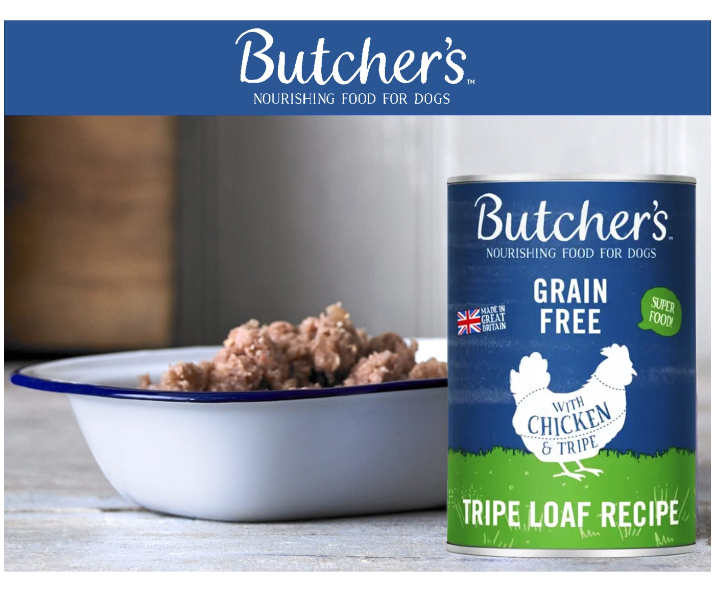 Butchers - Chicken & Tripe (12 x 400g Cans) - Buy Online SPR Centre UK