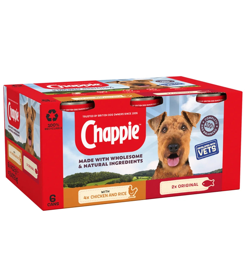 Chappie - Favourites Complete Wet Dog Food Variety Pack - 6 x 412g Cans