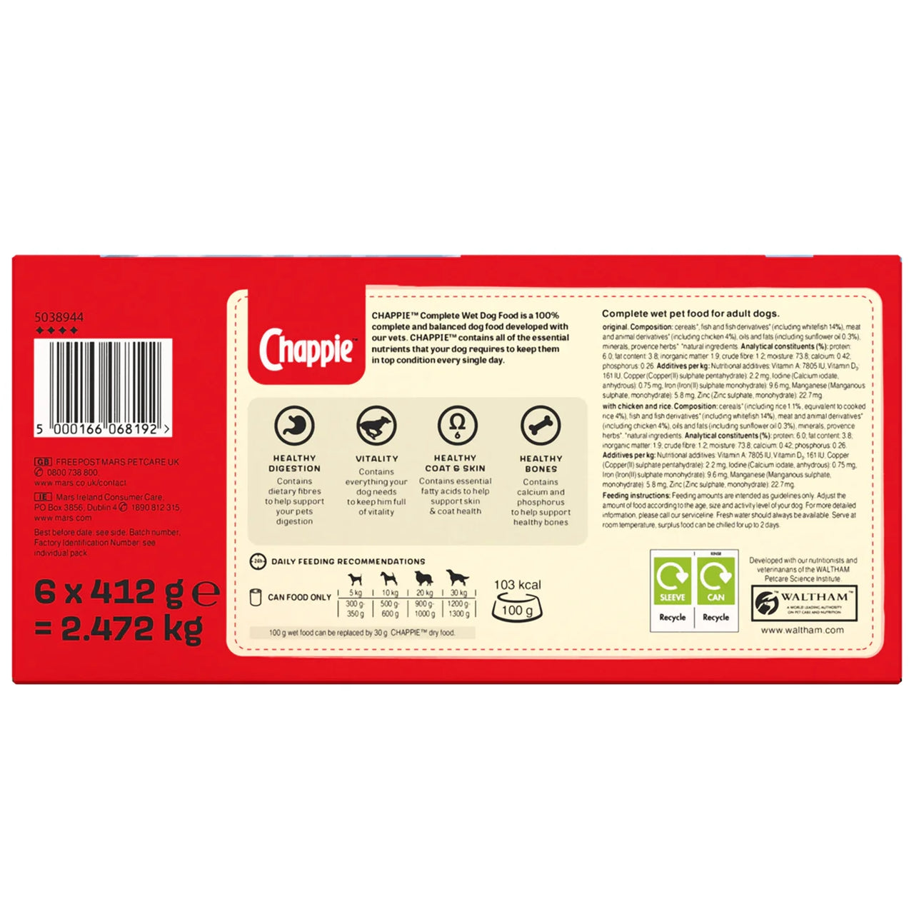 Chappie - Favourites Dog Food Variety Pack 6x412g - Buy Online SPR Centre UK