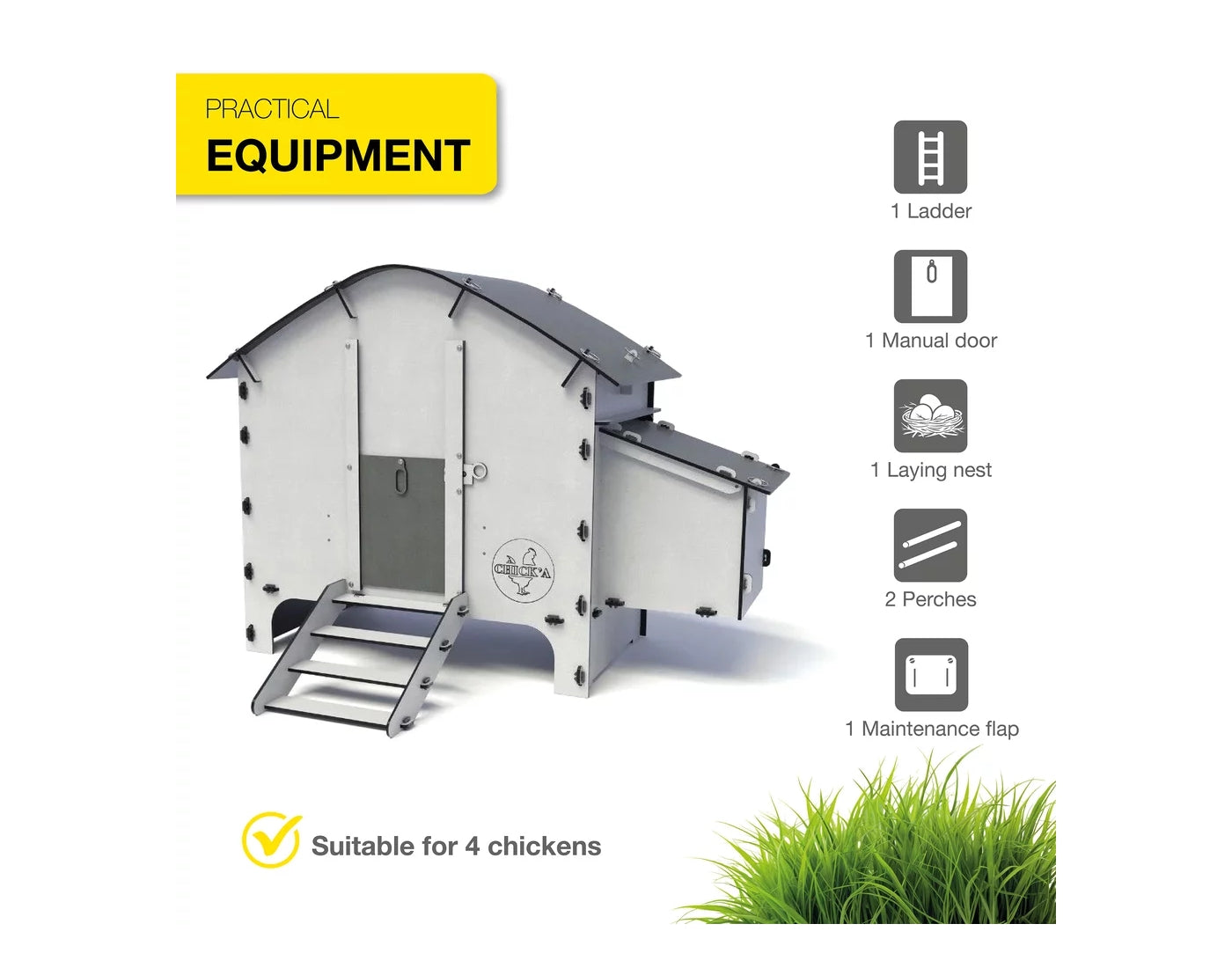 Chick'A - Harmony Chicken Coop - Suitable for 4 Chickens - Buy Online SPR Centre UK