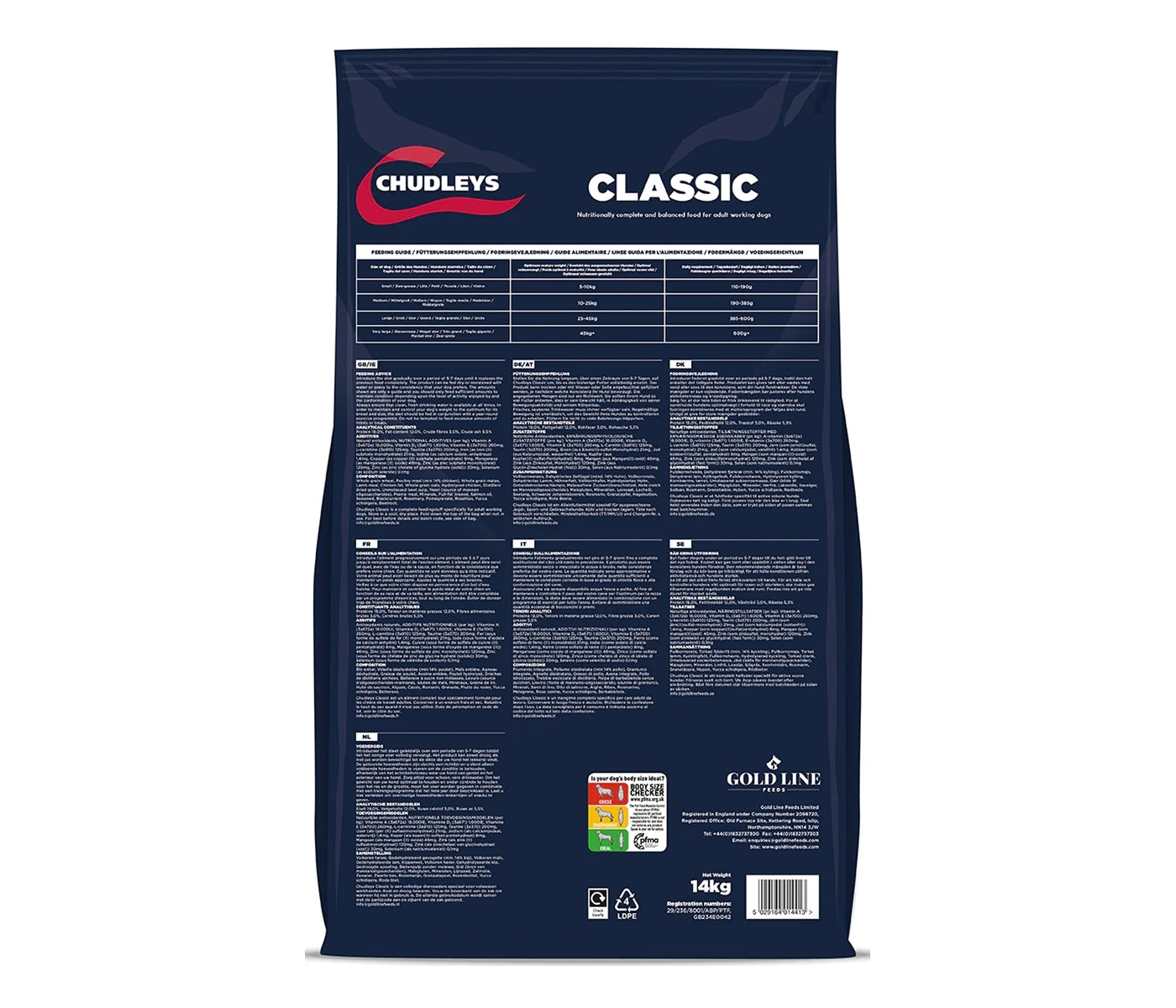 Chudleys - Classic (Working Dog Food) 14kg - Buy Online SPR Centre UK
