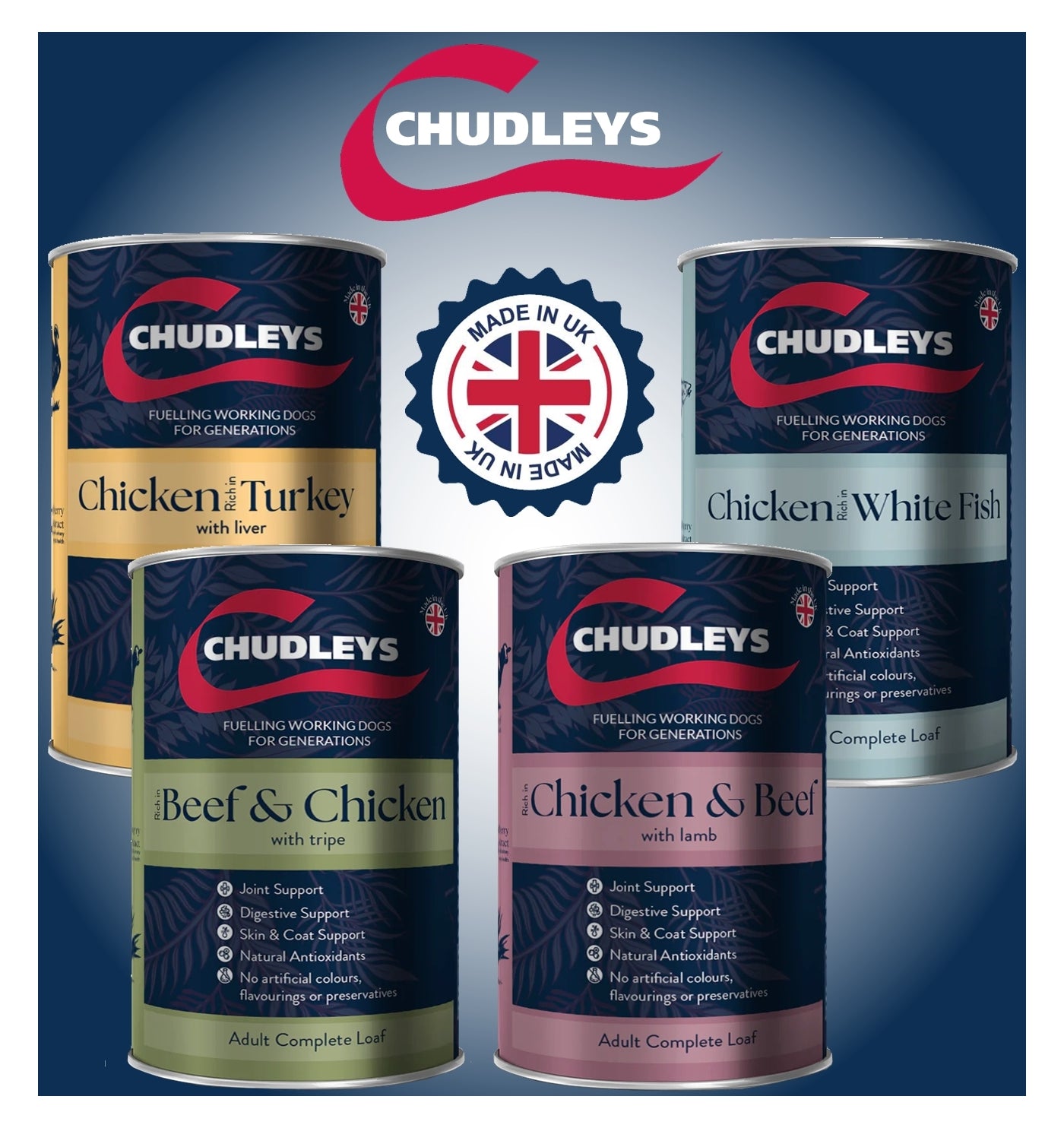 Chudleys - Working Dog Wet Food Variety Pack 12x395g - Buy Online SPR Centre UK