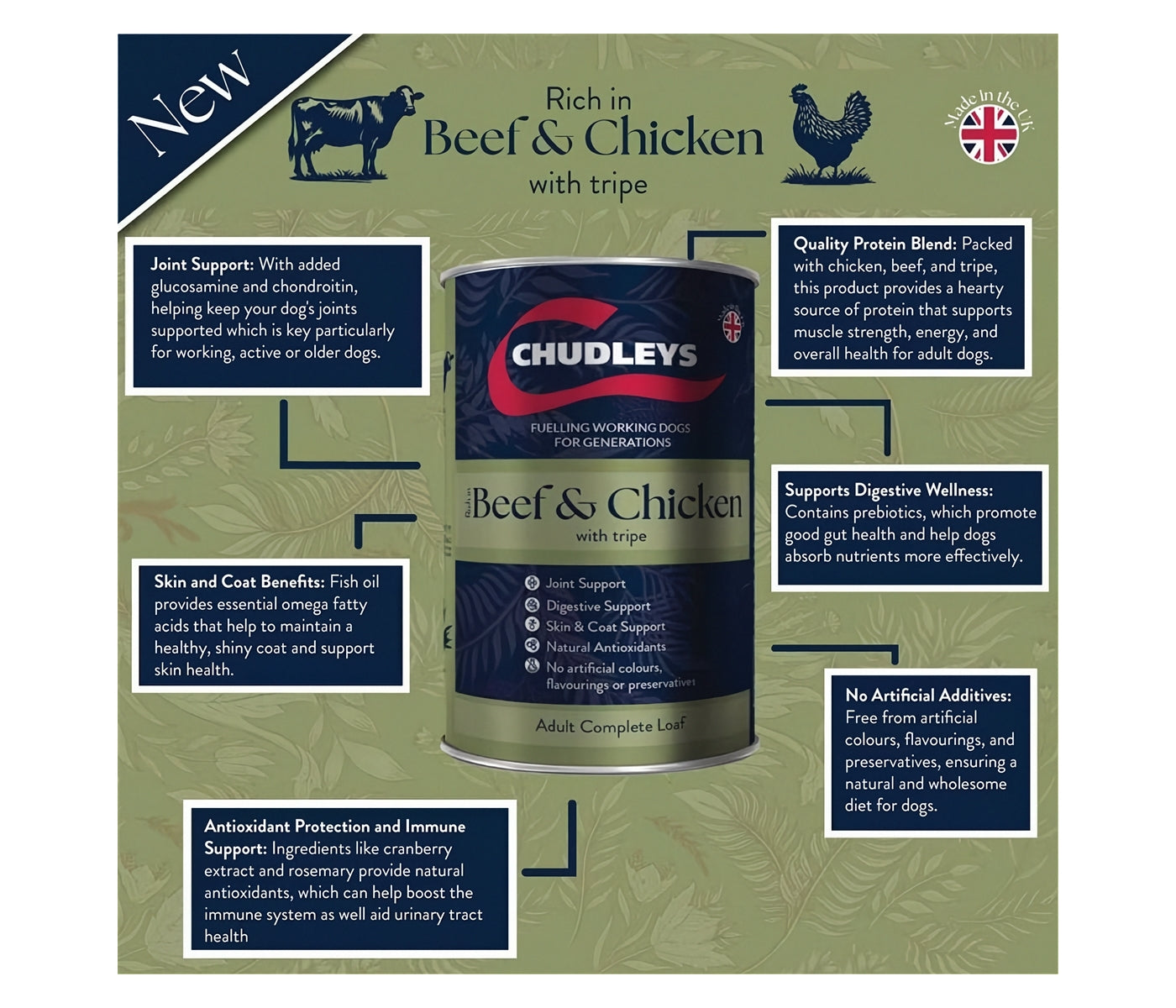 Chudleys - Working Dog Wet Food Variety Pack 12x395g - Buy Online SPR Centre UK