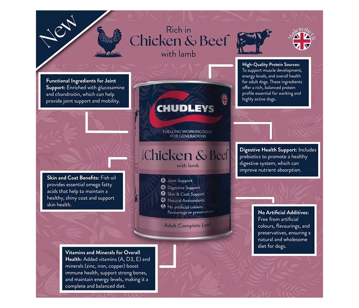 Chudleys - Working Dog Wet Food Variety Pack 12x395g - Buy Online SPR Centre UK