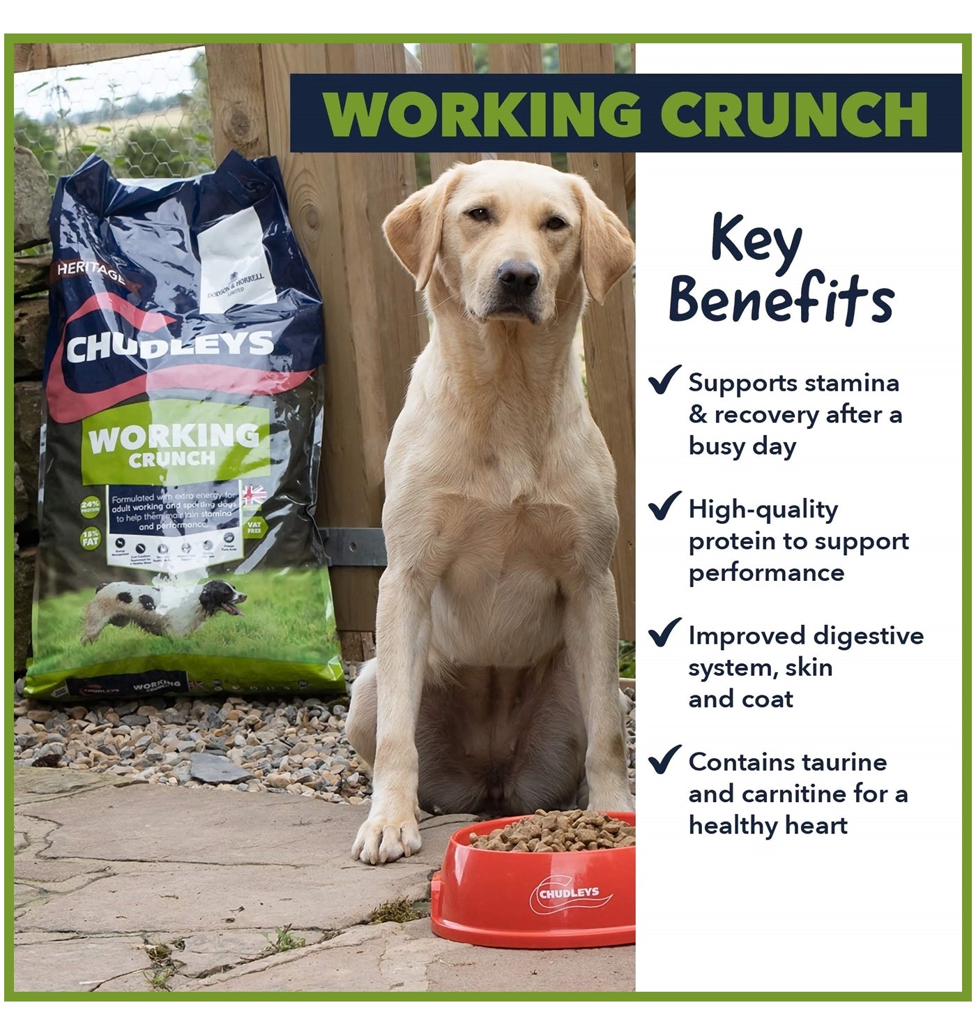 Chudleys - Working Crunch (Working Dog Food) 14kg - Buy Online SPR Centre UK