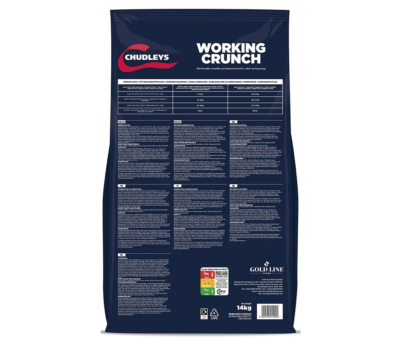 Chudleys - Working Crunch (Working Dog Food) 14kg - Buy Online SPR Centre UK