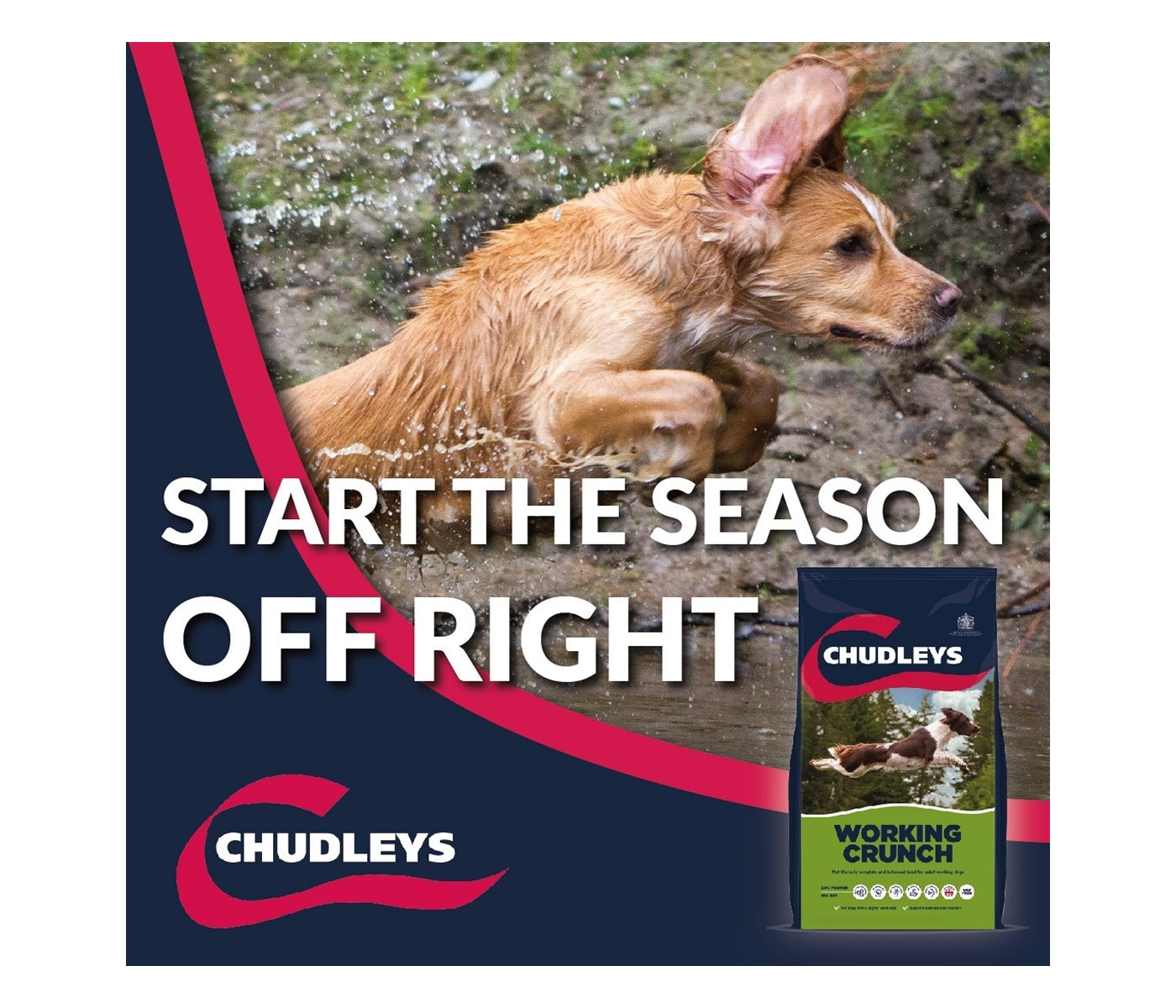 Chudleys - Working Crunch (Working Dog Food) 14kg - Buy Online SPR Centre UK