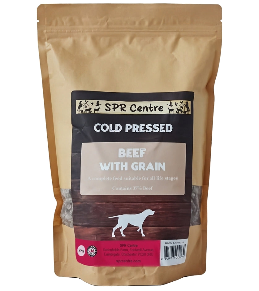 SPR - Cold Pressed Beef with Grain Dog Food 2kg - Buy Online SPR Centre UK