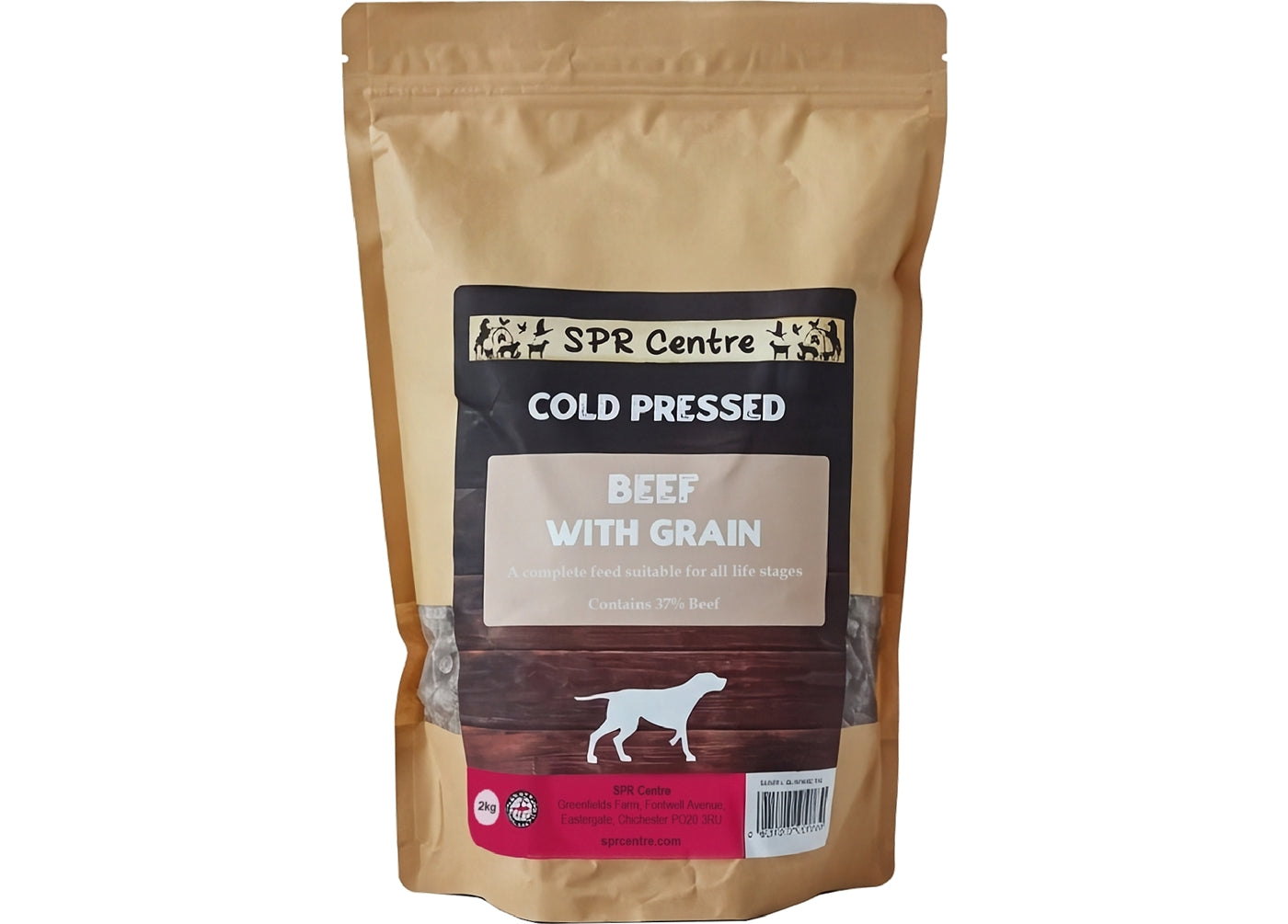 SPR - Cold Pressed Beef with Grain Dog Food 2kg - Buy Online SPR Centre UK