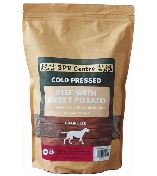 SPR - Cold Pressed Beef & Sweet Potato Dog Food (Grain Free) 2kg - Buy Online SPR Centre UK
