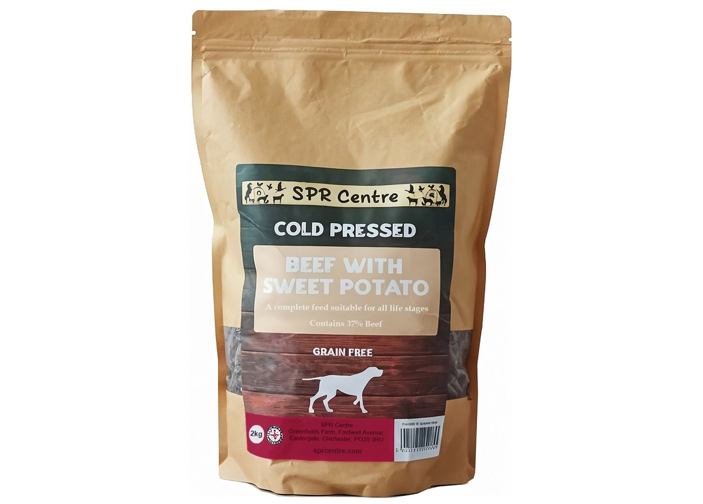SPR - Cold Pressed Beef & Sweet Potato Dog Food (Grain Free) 2kg - Buy Online SPR Centre UK