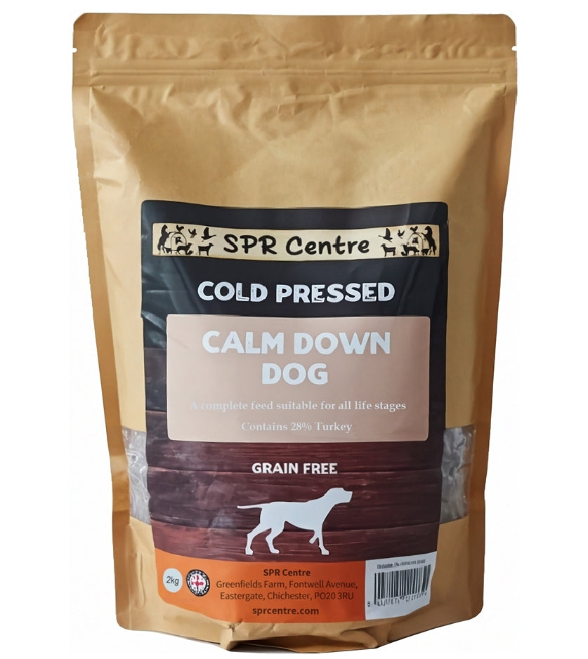 SPR - Cold Pressed Calm Down Dog 2kg - Grain Free Dog Food - Buy Online SPR Centre UK