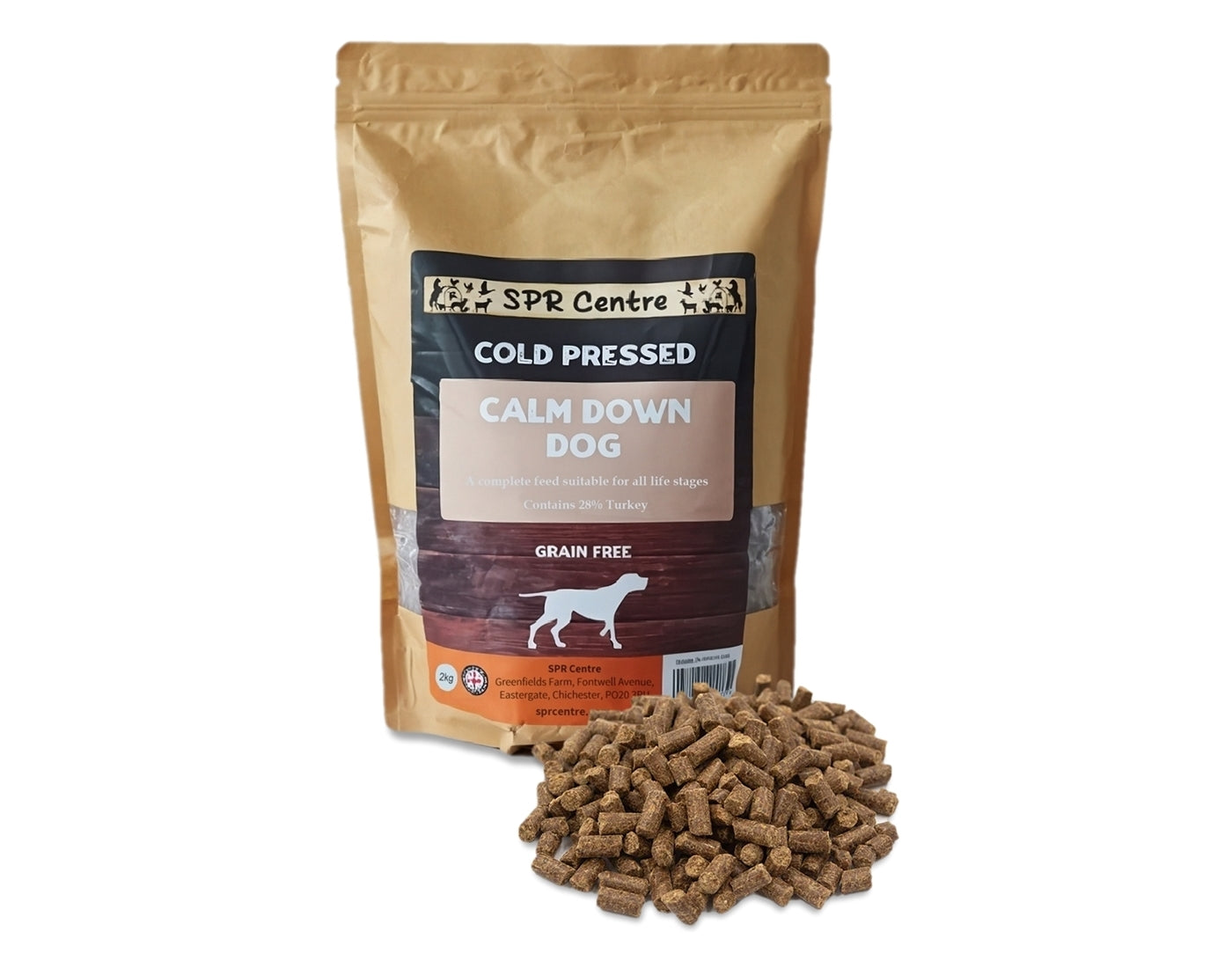 SPR - Cold Pressed Calm Down Dog 2kg - Grain Free Dog Food - Buy Online SPR Centre UK