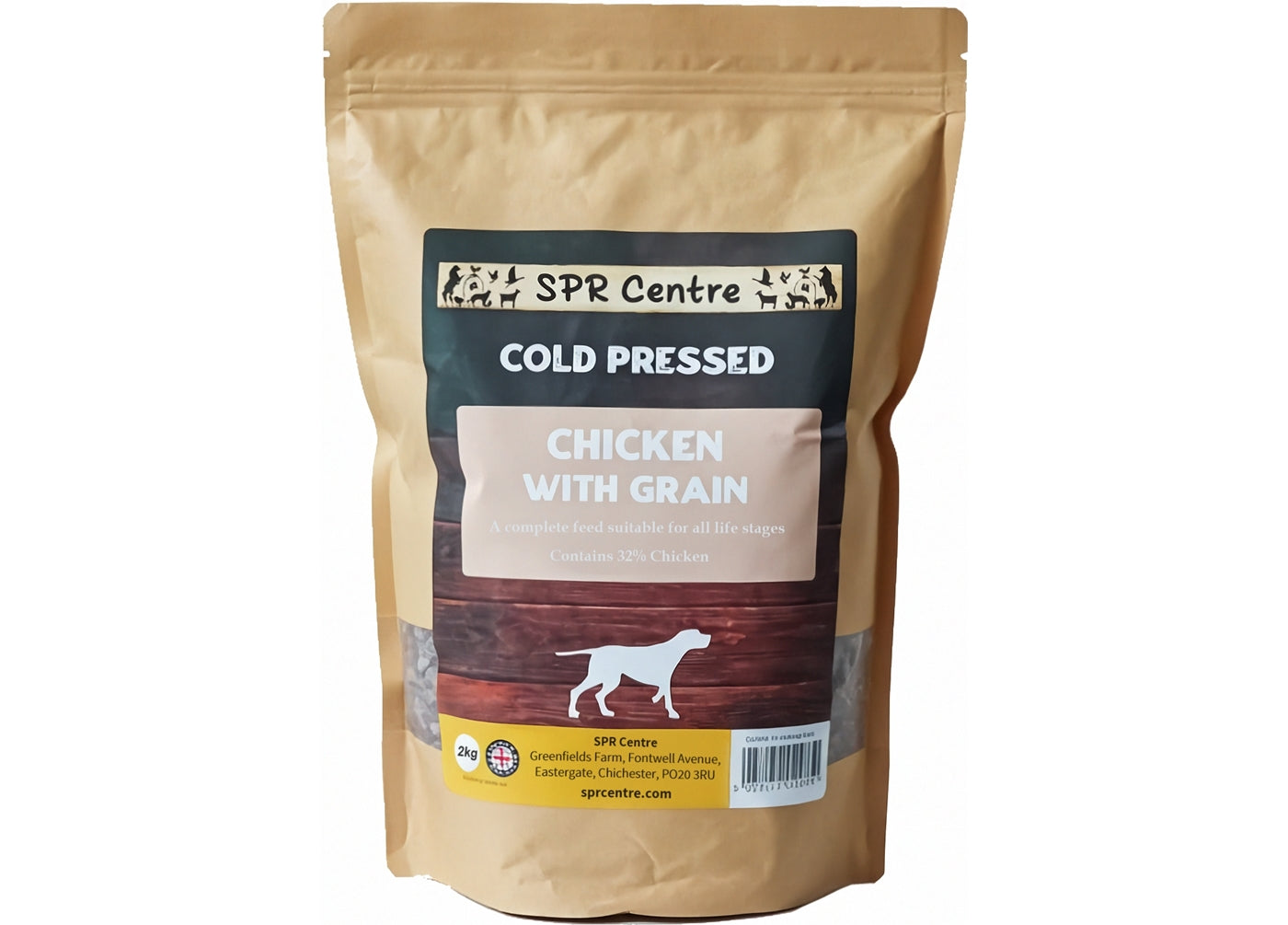 SPR - Cold Pressed Chicken with Grain Dog Food 2kg - Buy Online SPR Centre UK