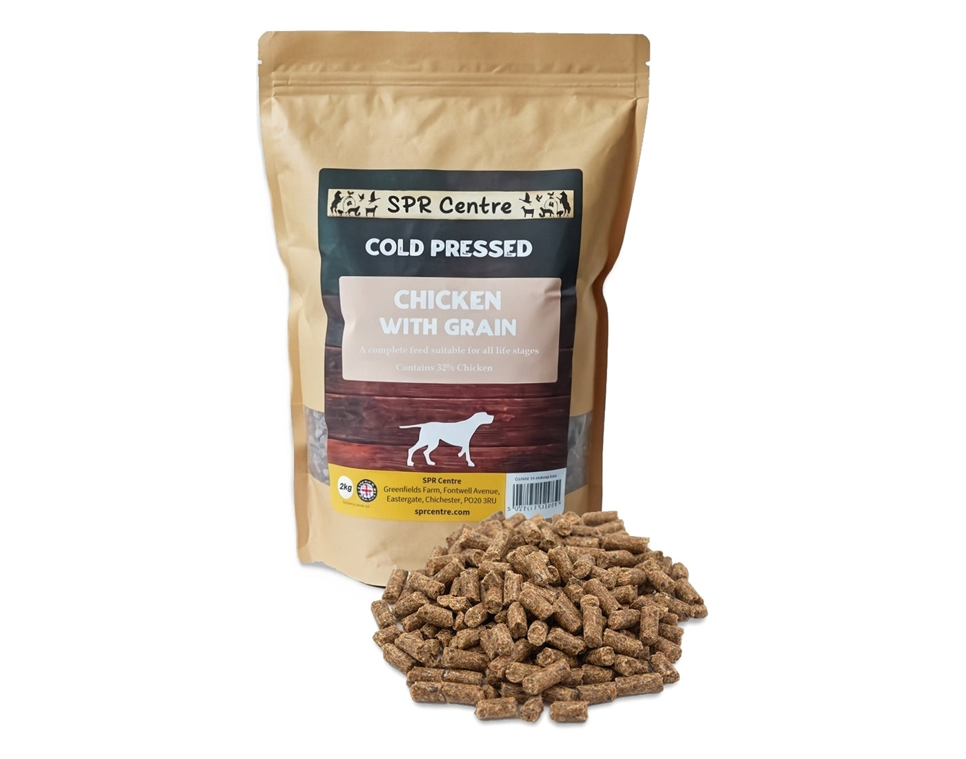SPR - Cold Pressed Chicken with Grain Dog Food 2kg - Buy Online SPR Centre UK