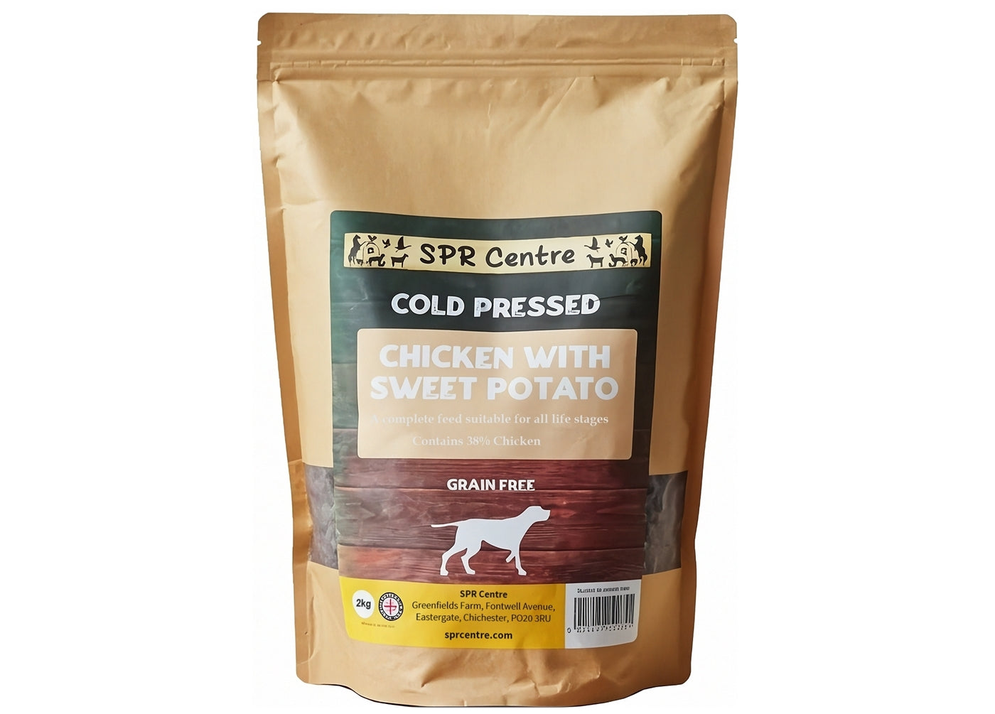 SPR - Cold Pressed Chicken & Sweet Potato Dog Food (Grain Free) 2kg - Buy Online SPR Centre UK