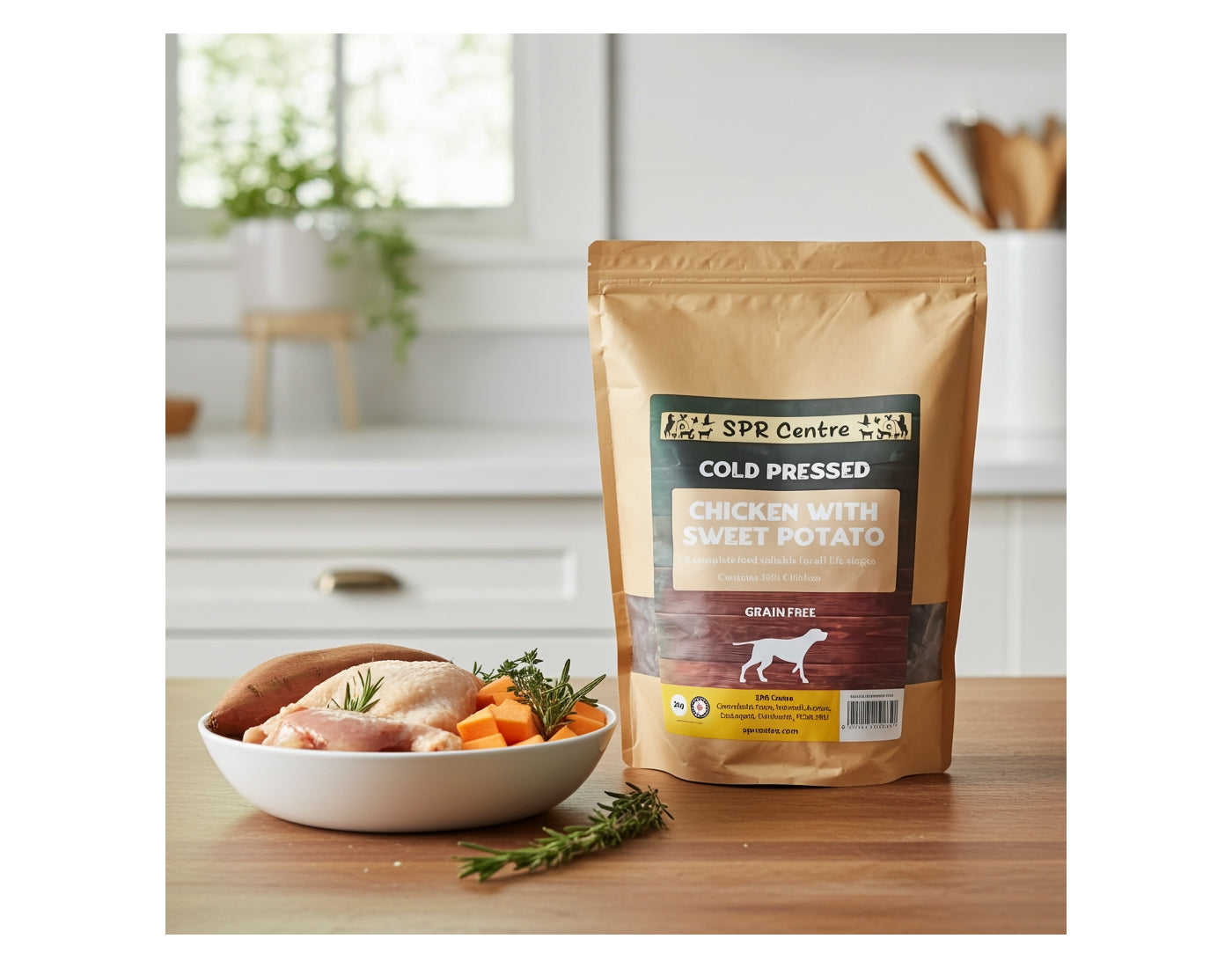 SPR - Cold Pressed Chicken & Sweet Potato Dog Food (Grain Free) 2kg - Buy Online SPR Centre UK