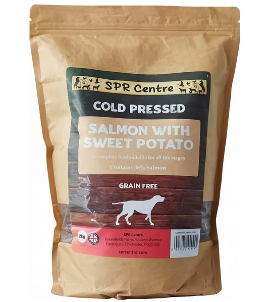 SPR - Cold Pressed Salmon & Sweet Potato Dog Food (Grain Free) 2kg - Buy Online SPR Centre UK