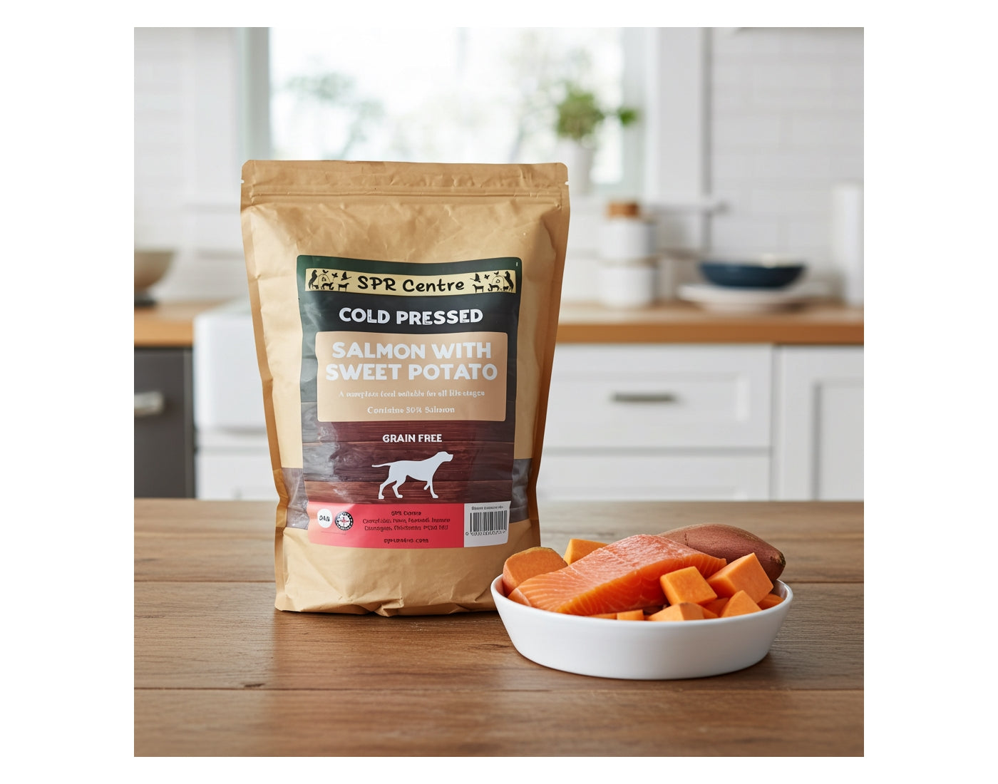 SPR - Cold Pressed Salmon & Sweet Potato Dog Food (Grain Free) 2kg - Buy Online SPR Centre UK