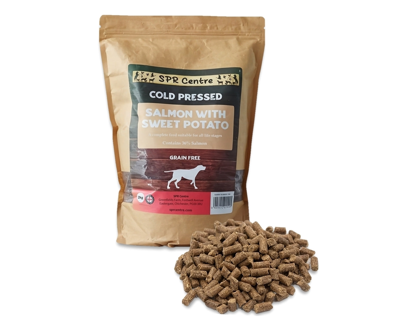 SPR - Cold Pressed Salmon & Sweet Potato Dog Food (Grain Free) 2kg - Buy Online SPR Centre UK