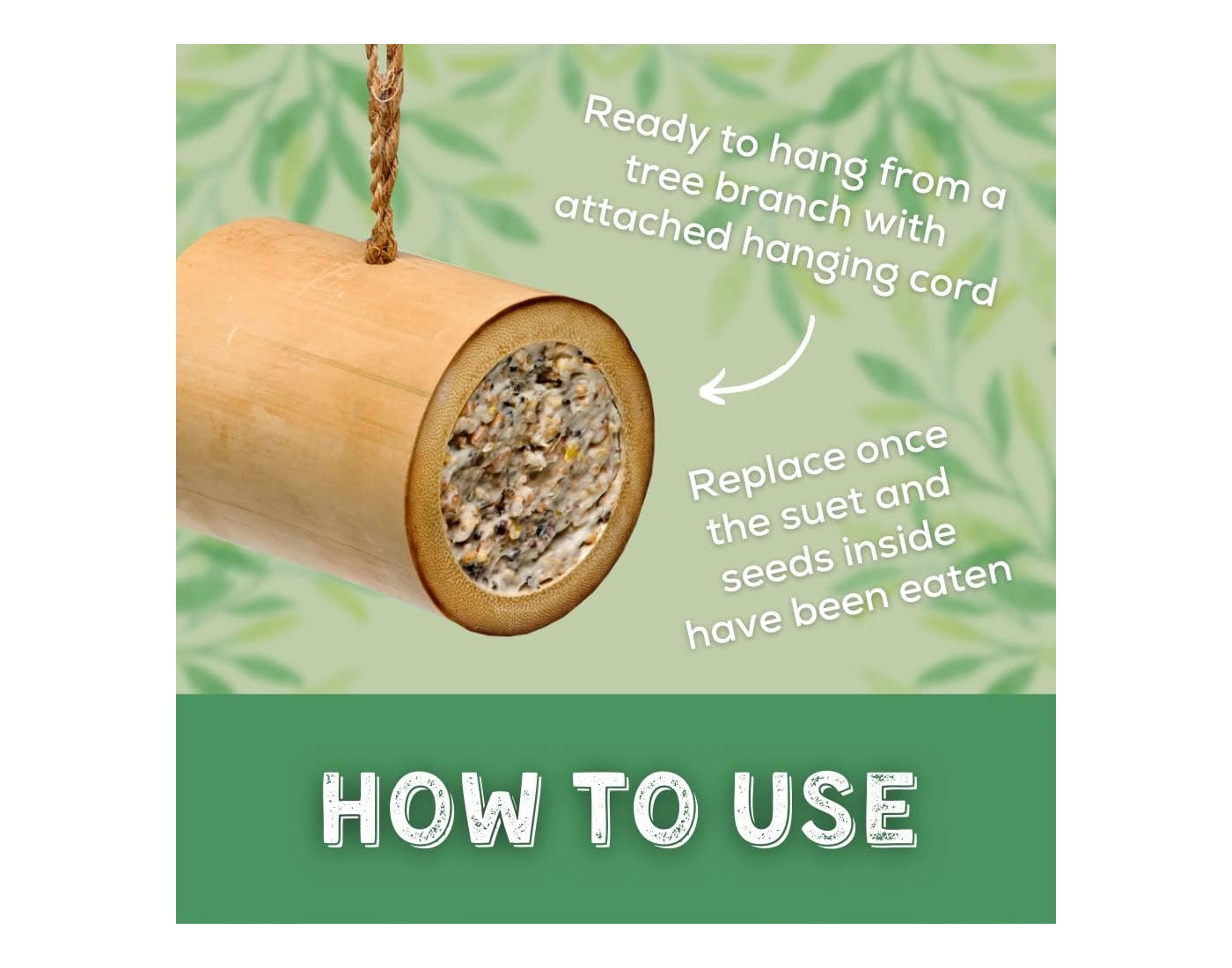 Copdock Mill - Bamboo Suet Feeder | Wild Bird Care - Buy Online SPR Centre UK