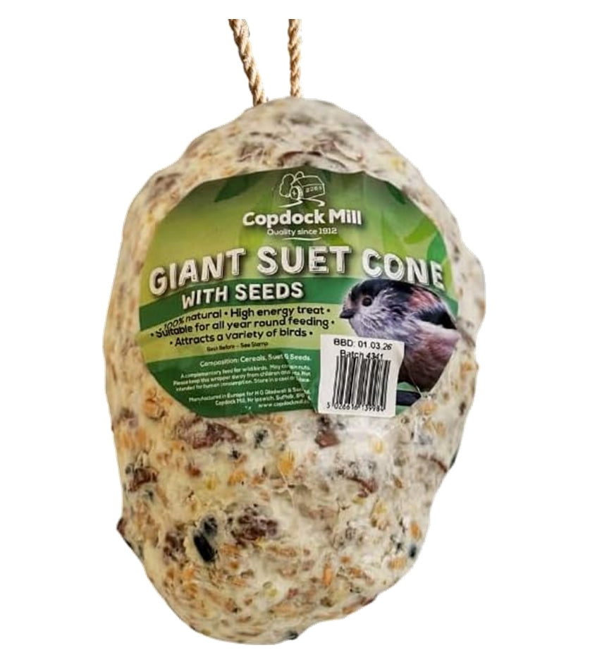 Copdock Mill - Giant Suet Cone with Seeds | Wild Bird Care - Buy Online SPR Centre UK