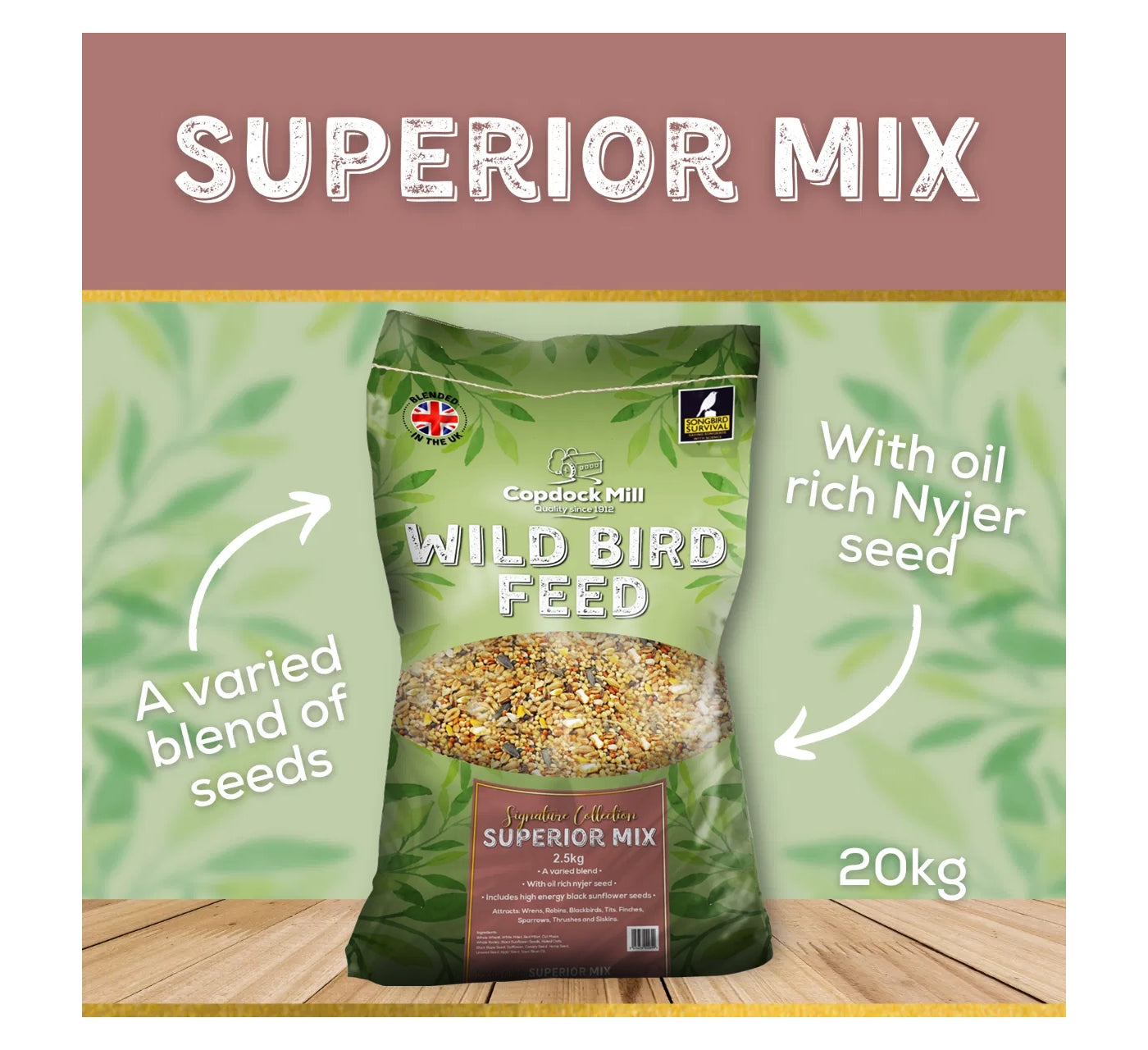 Copdock Mill - Superior Wild Bird Mix 2.5kg - Buy Online SPR Centre UK