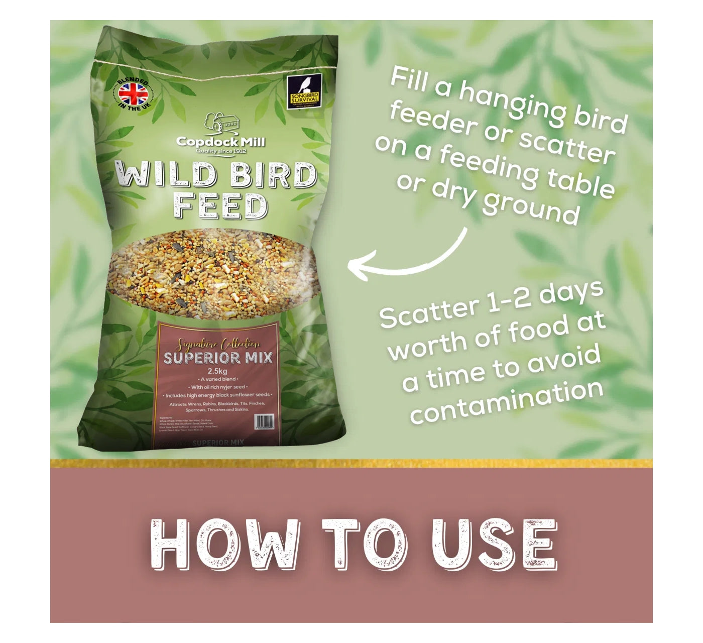 Copdock Mill - Superior Wild Bird Mix 2.5kg - Buy Online SPR Centre UK